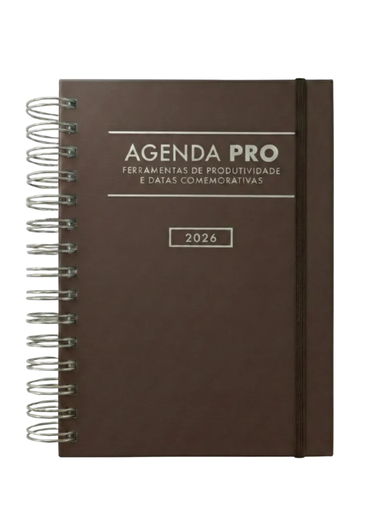 agenda pro 2026 prateada castanha
