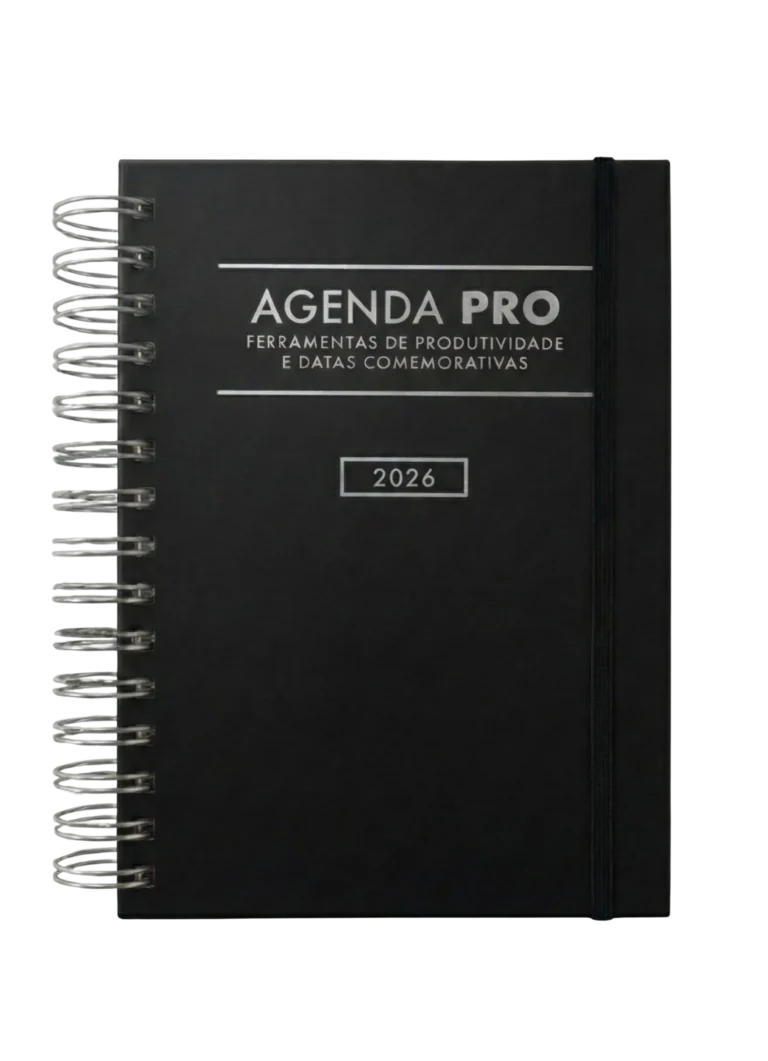 agenda pro 2026 prateada preto